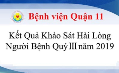 Kết quả khảo sát hài lòng người Bệnh Quý III năm 2019